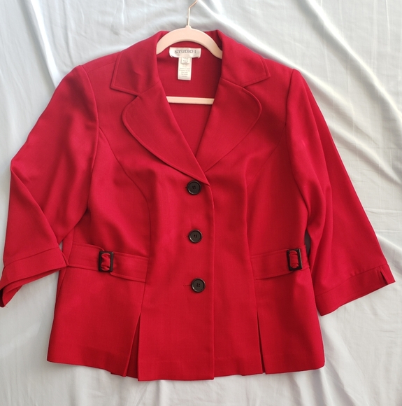 Studio I Jackets & Blazers - Tailored Shoulder Pads Classic Blazer Suit Jacket With Notch Lapel Vintage Look